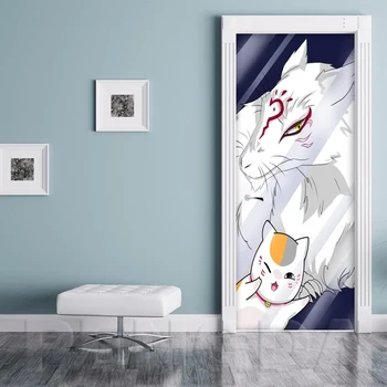 

Home Decor Decal PVC Waterproof 2 Pcs Natsume's Book of Friends Art 3D Print Sticker Self Adhesive Diy Paper Anime Door Sticker