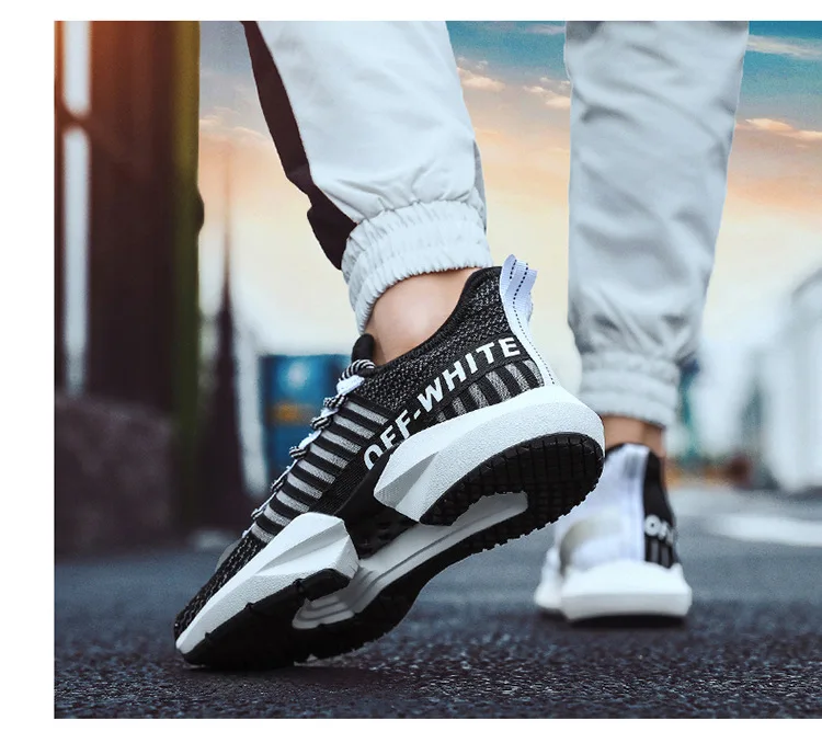 Couples Casual White Shoes Fly Woven Breathable Extra High Old Man Shoes Students Lightweight Sports Running Shoes Online Celebr
