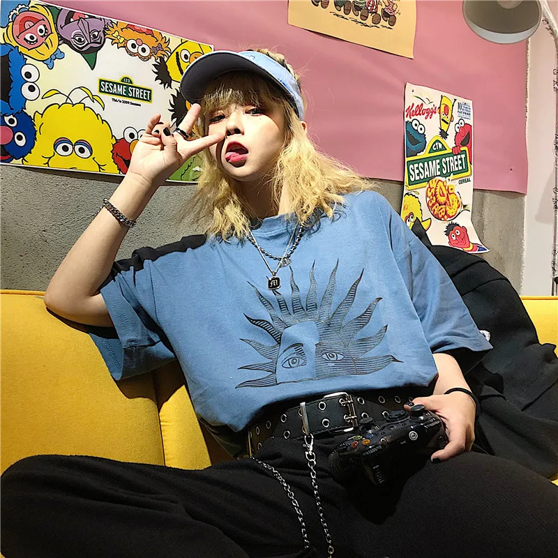 Lychee Harajuku женские футболки с рисунком, топ, футболка с коротким рукавом, женские футболки, топ с вырезом лодочкой, летние женские футболки, футболка