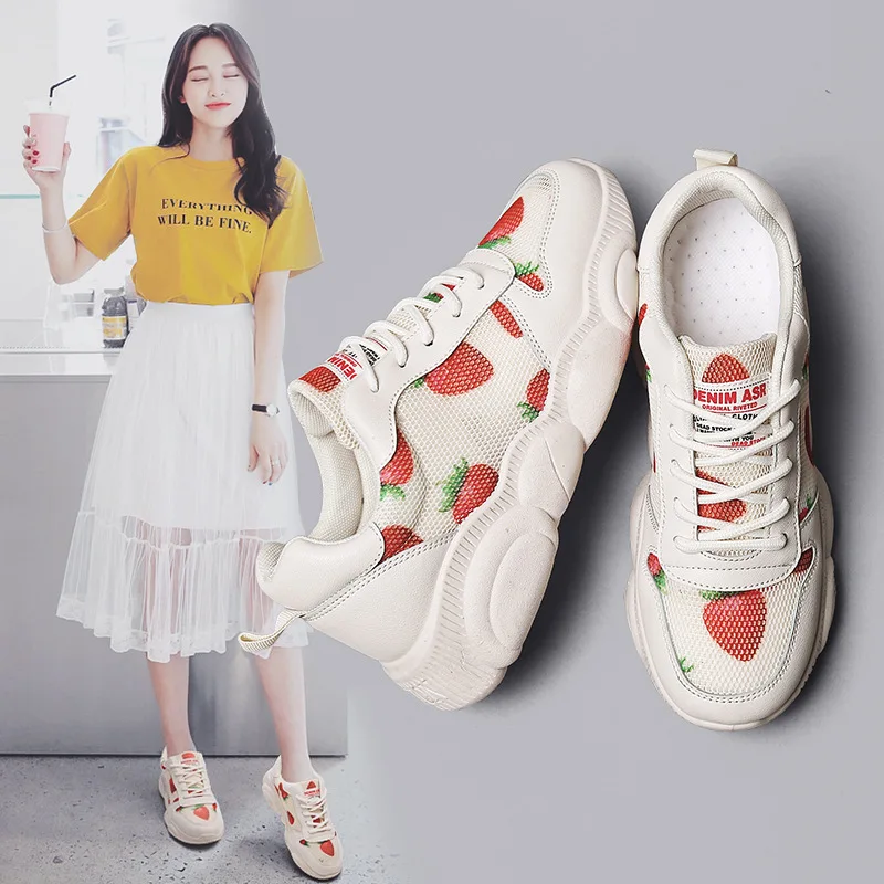 

WOMEN'S Shoes 2019 New Style Student Athletic Shoes Women's Korean-style Versatile Summer Breathable Mesh Running Shoes Women's