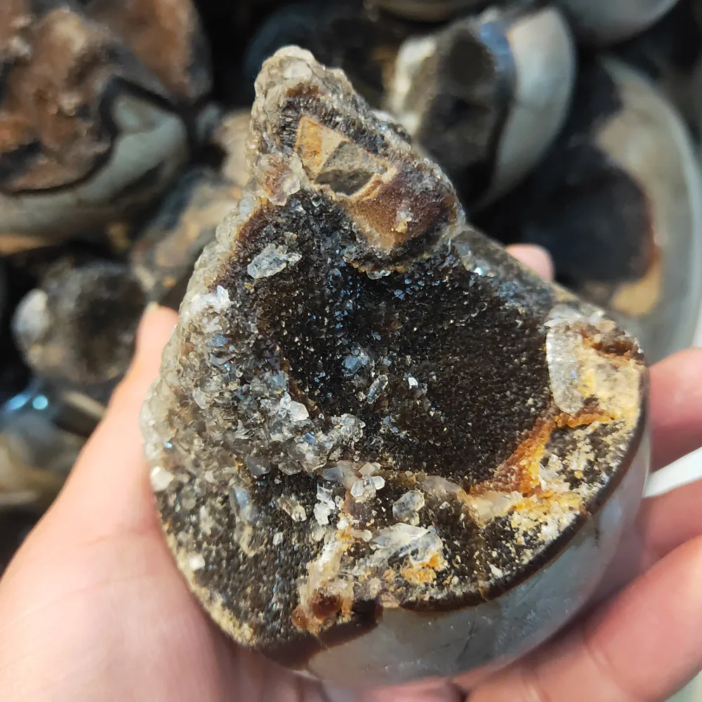 Wholesale natural septarium crystal egg geode septarian quartz stone geode Crystals Healing Chakra home decoration 4