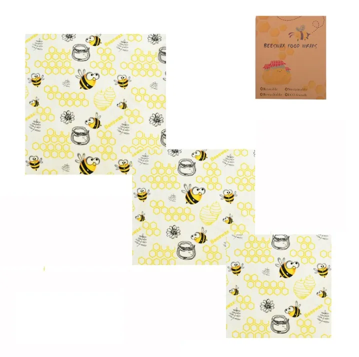 Bee's wrap лоскутное стеганое одеяло для детской кроватки 3 шт. в упаковке пищевая обертка s устойчивая обертка для хранения хлеба, сыра - Цвет: 3