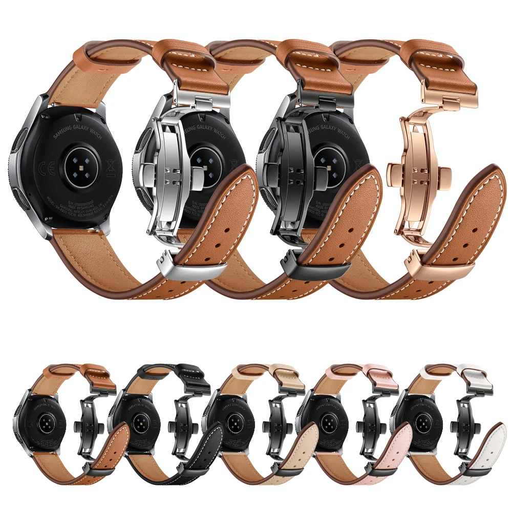 Натуральная кожа для samsung Galaxy Watch Active1/2 часы с коричневым кожаным ремешком быстрый выпуск 20 мм застежка-бабочка