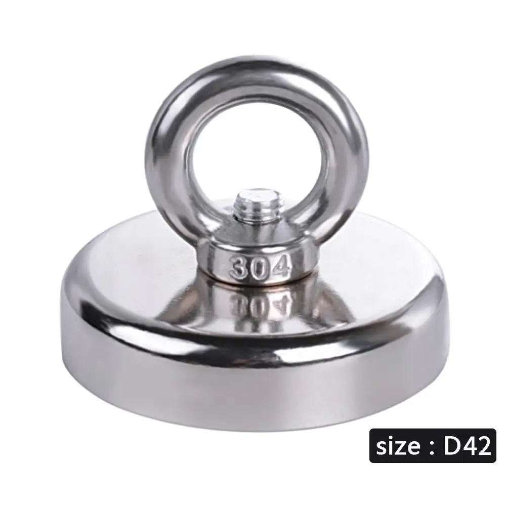 D42mm D20mm-D60mm Magnet Neodymium Magnet Round Thick Eyebolt Treasure Hunt Magnets Permanent Magnetic Fishing Rare Magnet - Цвет: D42mm