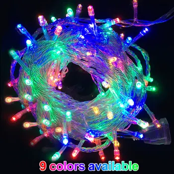 

Led String Holiday Lights Christmas Fairy Garland 20m 50m Waterproof Wedding New Year Garden Home Outdoor Led Lights Decoration