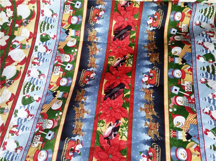 Рождественская подкладочная хлопчатобумажная ткань 140 см позолоченный Санта Клаус бронзирующий Сделай Сам домашний текстиль ткань для квилтинга с мультяшным принтом - Цвет: No. 6