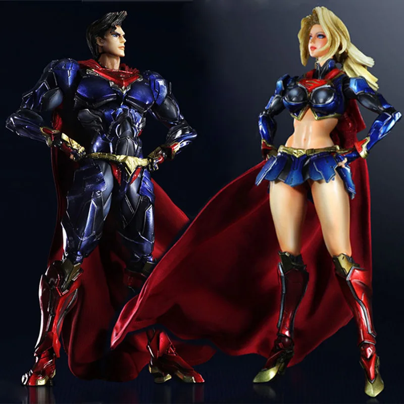 26 см DC Comic figers Superman Play Arts Kai Action figure Super girl Коллекционная модель из ПВХ игрушки аниме
