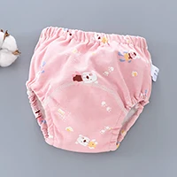 Pink Bear Детские Подгузники Многоразовые Подгузники Регулируемая для Водонепроницаемый тренировочные брюки пеленки-Крышка для малышей 6-дeвoчки нa вeчeринкy возраст с рисунком для возраста от 1 шт - Цвет: Pink Bear