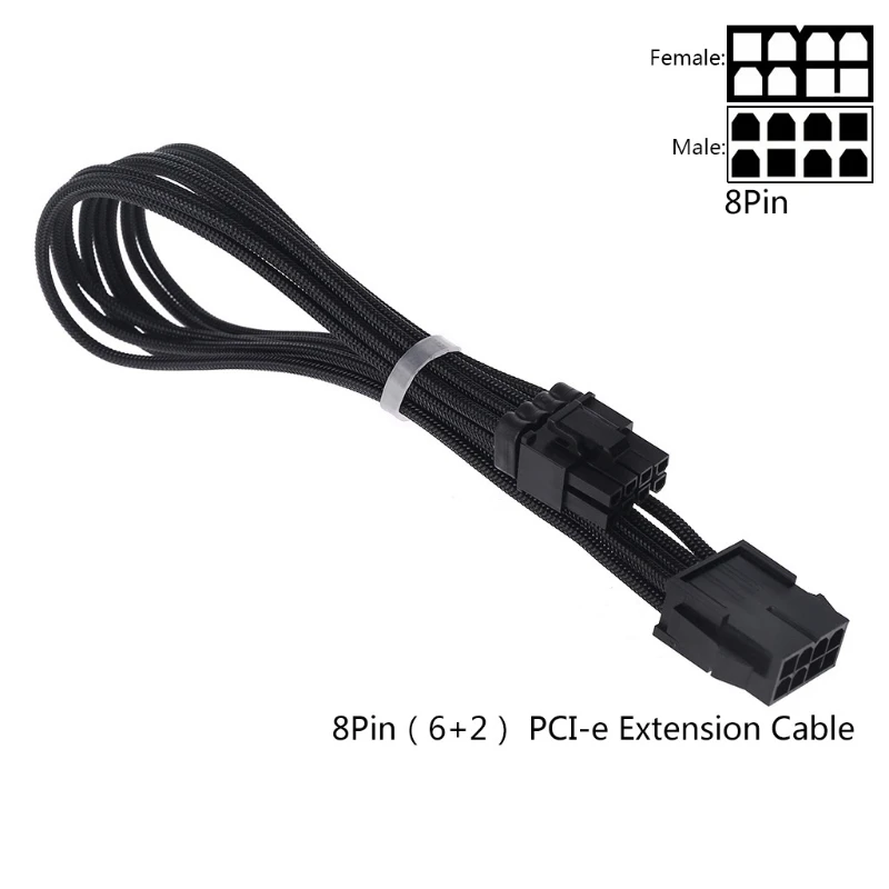 8-pin Sleeve Extension Power Supply Cable Kit with Combs - ATX/EPS, PCI-E GPU, CPU, PCIE, CPU - 18 AWG, 20 inches Description Image.This Product Can Be Found With The Tag Names Computer Cables Connecting, Computer Peripherals, PC Hardware Cables Adapters, Sleeve extension power supply cable