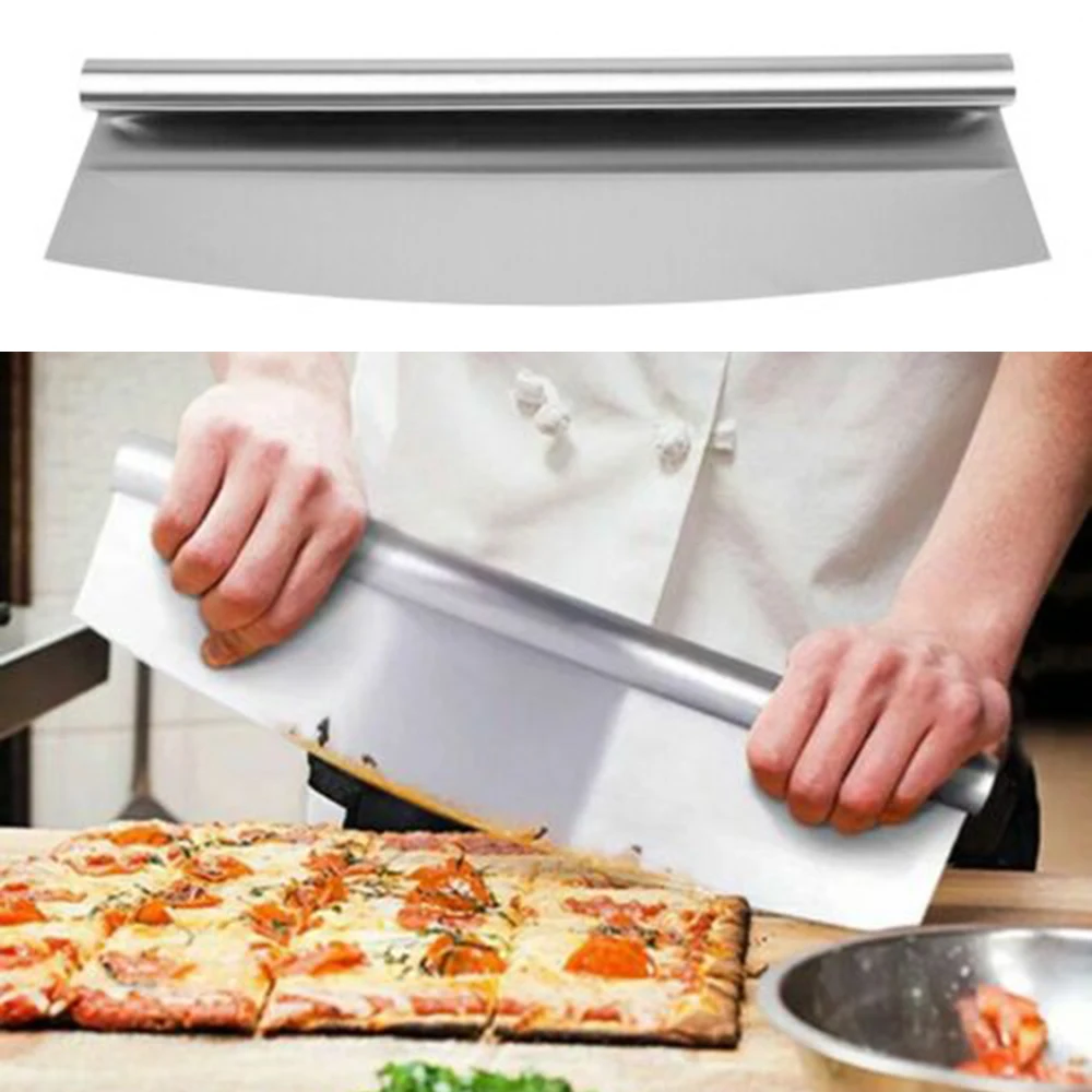 12in нержавеющая сталь профессиональный рокер для пиццы резак кухни кухонная