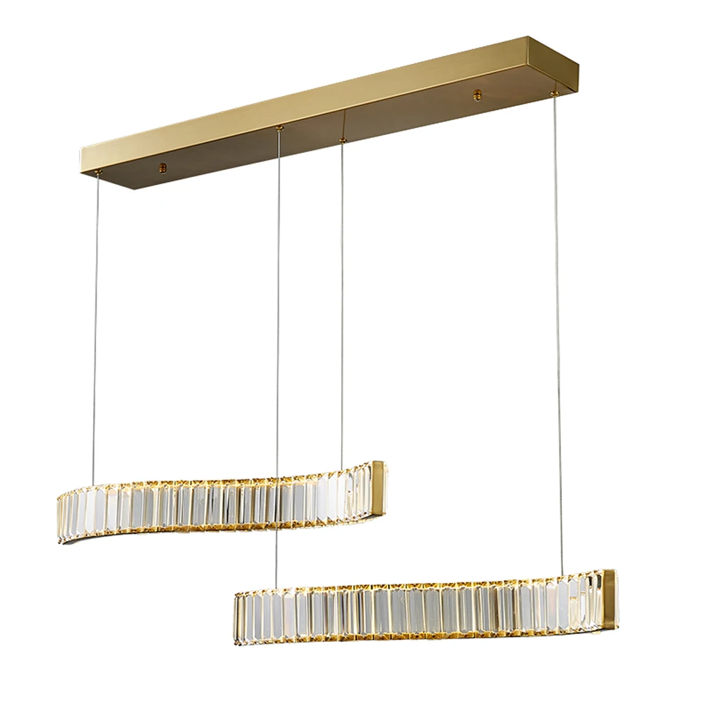 

wave design LED crystal chandelier stainless lamp AC110V 220v long dinning room chandeliers bar lighting