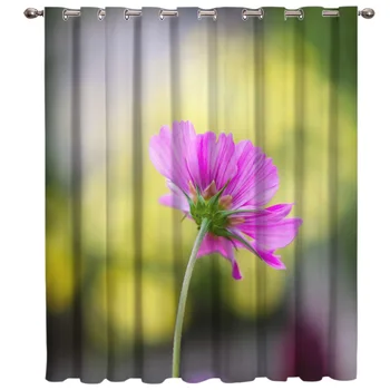 

Close-Up Of Pink Flower Window Treatment Hardware Sets Curtain