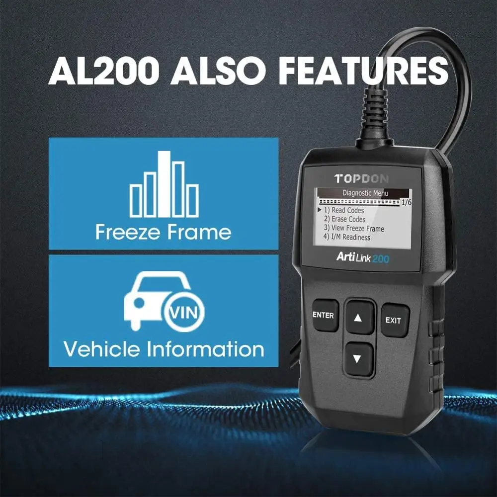 TOPDON AL200 полный OBD2 сканер Авто Сканнер для диагностики Автомобильное устройство
