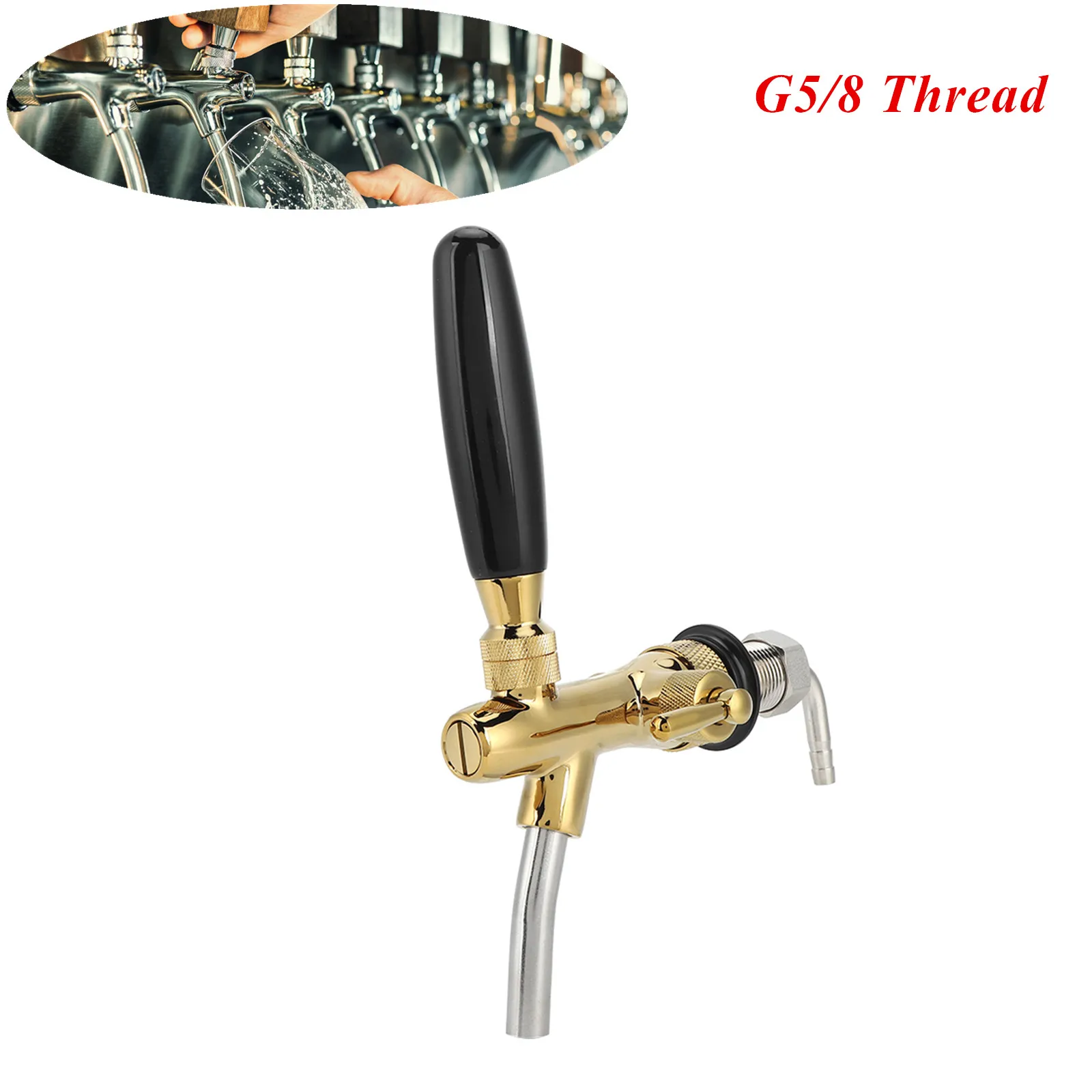 G5/8 Thread Adjustable Beer Tap Faucet Homebrewing Non-slip Handle Beverages Dispenser for Home Bar Restaurants | Дом и сад