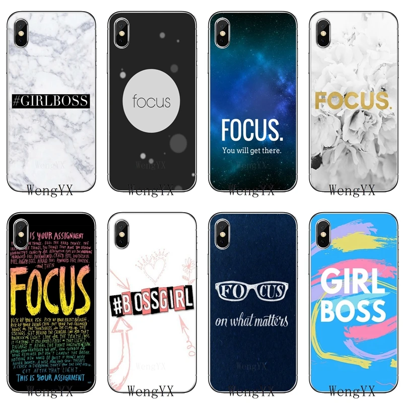 Focus girl boss цитаты для Samsung Galaxy S10 lite A10 A30 A40 A50 A60 A70 A6 A8 J4 J6 Plus A9 J8 prime TPU мягкий