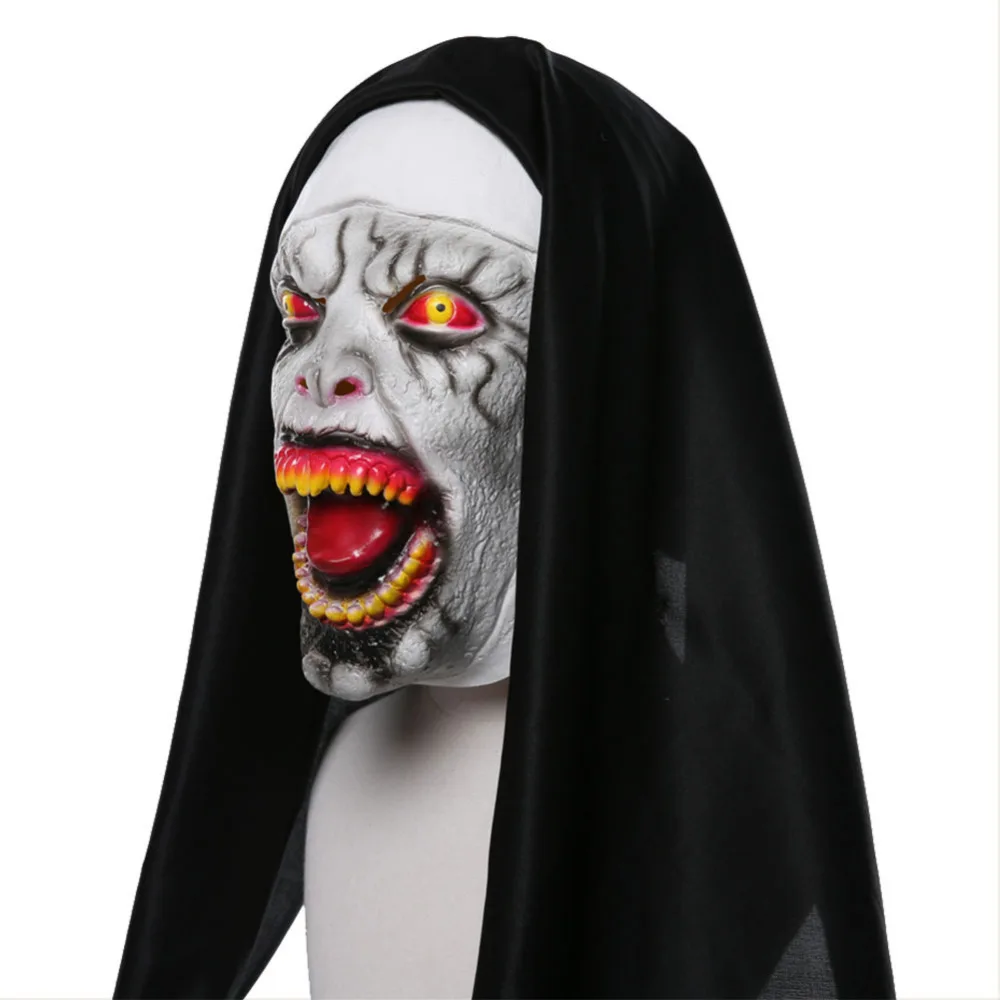Conjuring 2 Nun костюмная Маска Косплей головной убор Опора страшная маска на Хеллоуин призрак аксессуары для вечерние