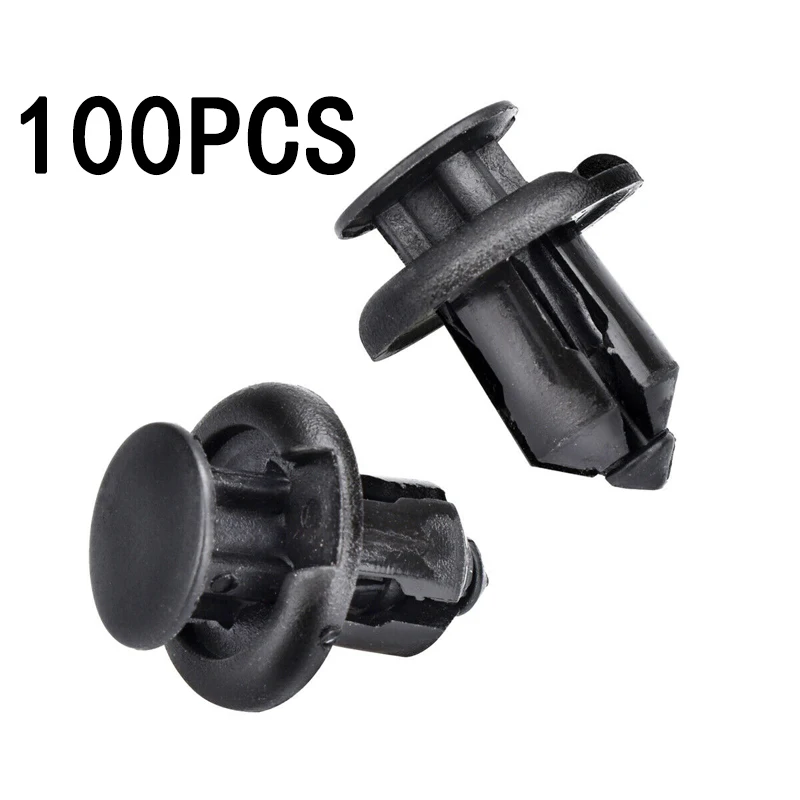 

Fender Car Clips 100Pcs Black Nylon Rivet Fastener Bumper Retainer Screw For Honda Accessories Front Rear