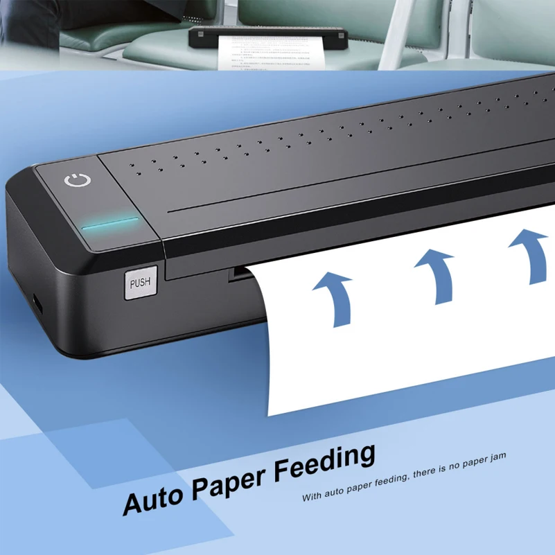 HPRT MT800 Black Words Portable Mini A4 Paper Printer with Bluetooth USB Connection Mobile Phone Computer App Office Meeting best mini printer for iphone