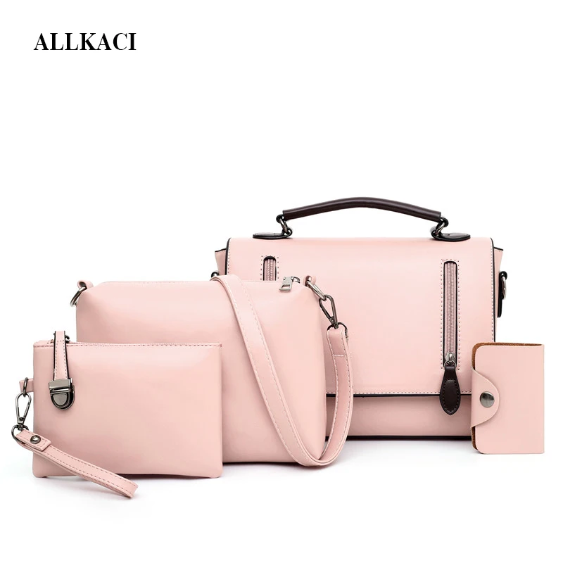 

Fashion Women's Handbags 4 Pcs/set Composite Bags PU Leather Shoulder Bags Female Totes Large Capacity Lady Crossbody Bags 56 57