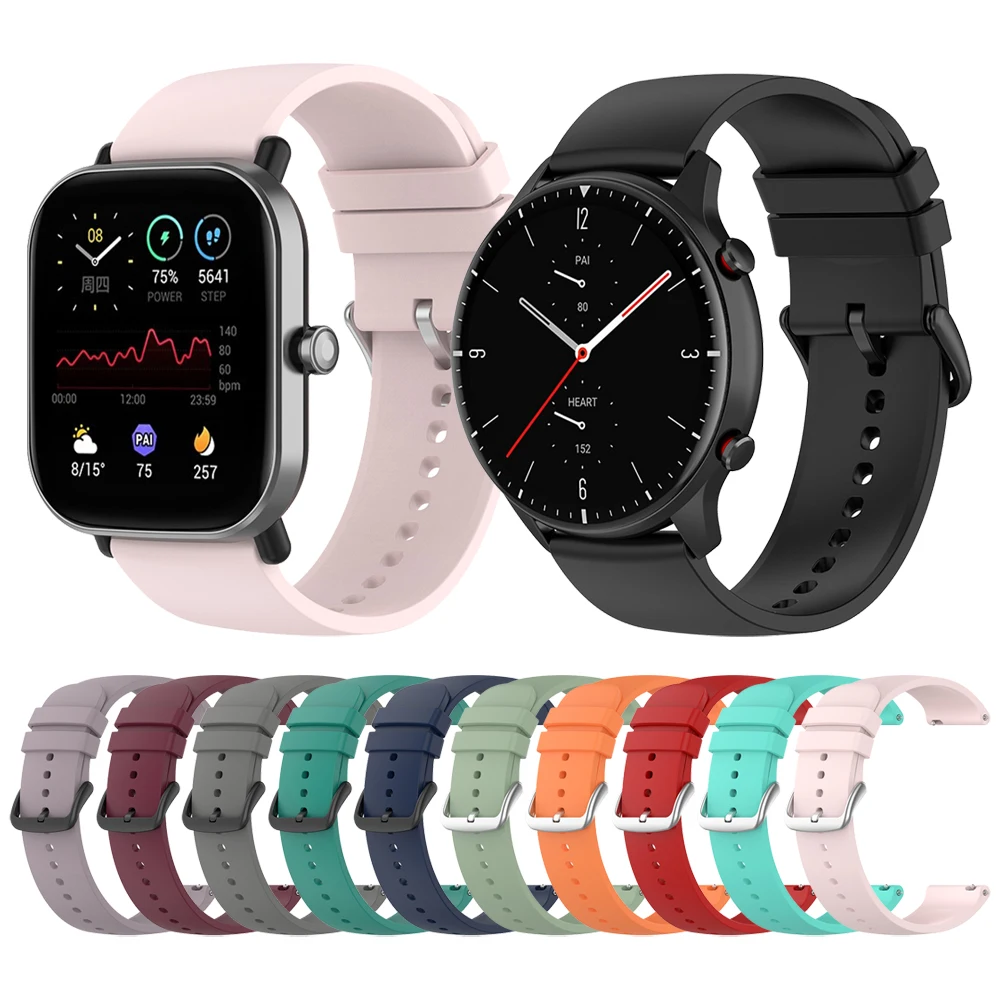 

Спортивный силиконовый ремешок для Huami Amazfit GTR 2 2e/Stratos 3, браслет официального стиля для Amazfit GTS 2 mini Bip U S, браслет