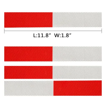 

Set Reflective Stickers Car Auto Accessories Exterior Marking White+Red