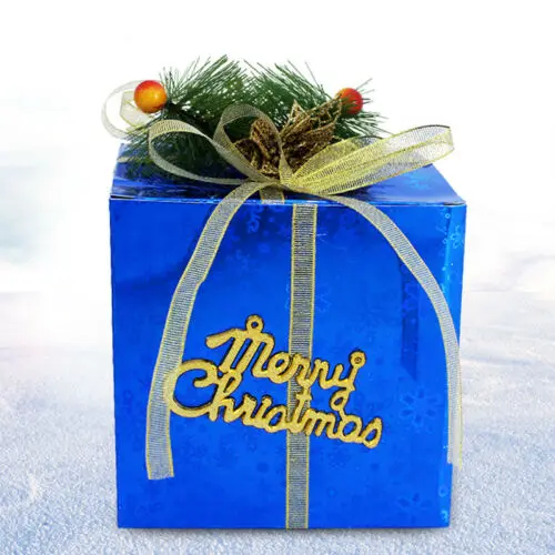 Рождественская Подарочная коробка большой подарок упаковочные коробки ленты ручки большие коробки - Цвет: Синий