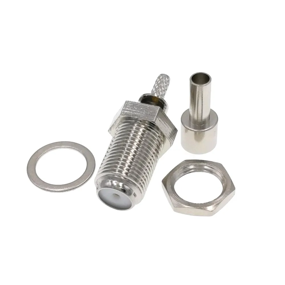 10 шт. F Женский Гайка перегородка обжимной для RG174 RG316 LMR100 RF разъем