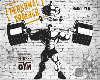 

beibehang Bar background behang papier peint mural 3d Custom Personalized Fitness Hercules on Brick Wall wall papers home decor