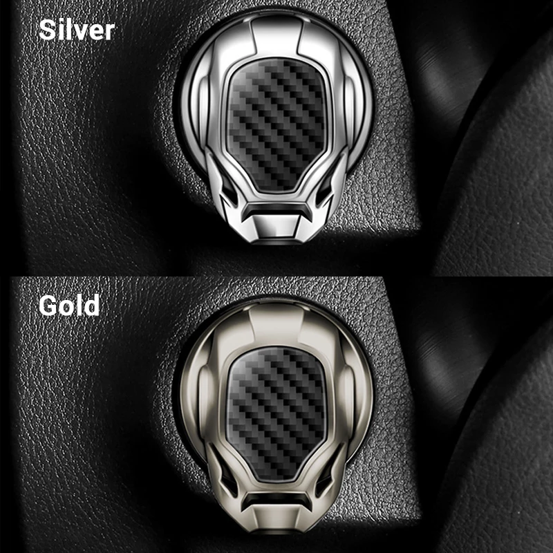 Zinc Alloy Car Engine Button Cover with Carbon Fiber Decorative Lid