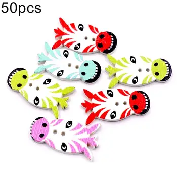 

Vintage 50pcs Mixed Painting Wooden Button For Crafts Scrapbooking Sewing Clothes Button DIY Kid Apparel Supplies accessories