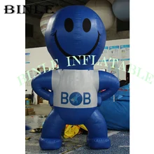 Подгонянный синий гигантский надувной мультфильм со смайликом для рекламы