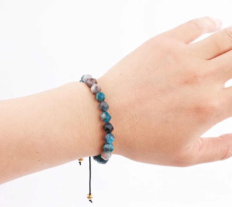 High Quality Women Men Jewelry Gift Natural Stone Apatite Handmade Custom Macrame Bracelet Men - Image 5