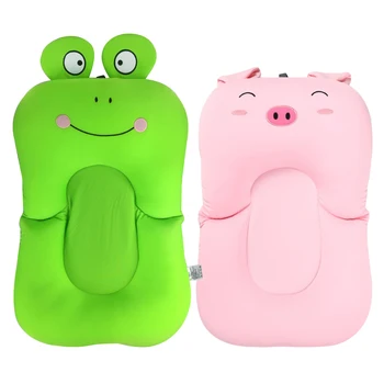 

Cartoon Animal Frog Pig Anti-Slip Baby Bath Mat Baby Bath Cushion Bathtub Sponge Pad Safety Bath Seat Support for 0-6 Month Baby