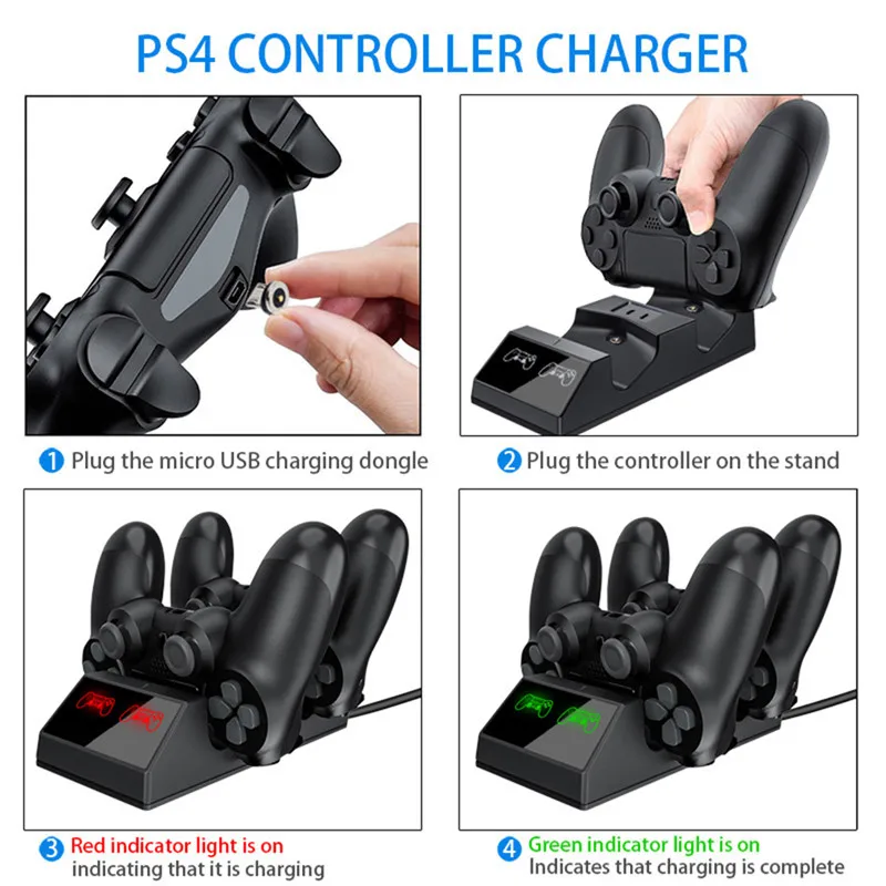 Joypad Джойстик Ручка Двойная зарядная док-станция для PS4/Slim/Pro для sony Playstation 4 беспроводной контроллер игра зарядная док-станция