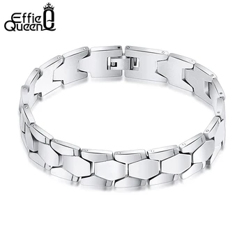 

Effie Queen Top Grade Stainless Steel Men's Bracelet Hand Chain Charming Fashion Jewelry For Men&Boy Gift 22CM IB77