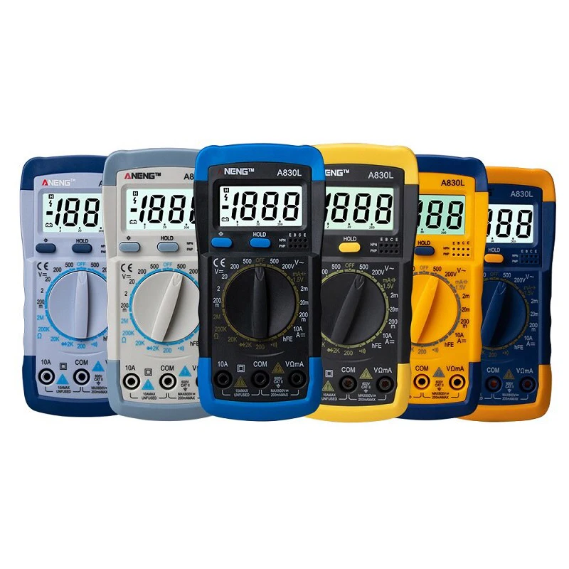 LCD Digital Multimeter A830L AC DC Voltage Diode Freguency Multitester Current Tester Luminous Display with Buzzer Function 3