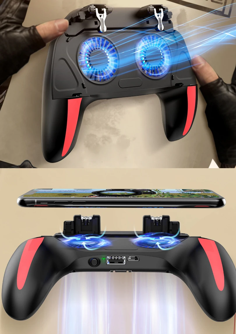 H10 Gamepad Pubg Controller Cooler Fans 2500/5000mAh Game-Controller Android Joystick Mobile Game Pad Fire Trigger Fire Button