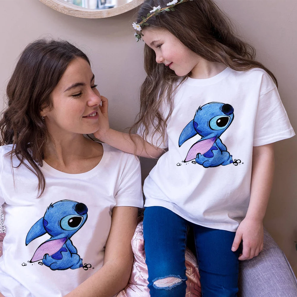 Ofertas Especiales Camiseta con estampado estético de Disney para niña, ropa Popular de moda para aspecto familiar, ropa para madre e hija, de alta marca Erb1ekRlREq