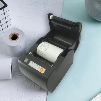 

New Thermal Printer 80mm Retail Shop POS Receipt Cashier Single Buzzer Alarm Network Port Serial Port USB Thermal Printer EU Plu