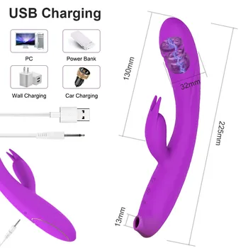 3 in 1 G Spot Rabbit Vibrator for Women Clitoris Sucker Dildo Sucking Vibrator Female Vacuum Stimulator Sex Toys for Adults 18 4