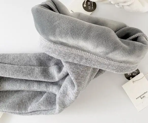 gray fleece lining Милые трусы в стиле пэчворк для маленьких девочек; весенне-зимние хлопковые леггинсы для маленьких детей - Цвет: gray fleece lining
