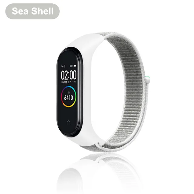 Нейлоновый ремешок-петля для Xiaomi mi 4 сменный дышащий браслет mi band 4 band 3 спортивный браслет для mi band 3 band 4 Stra - Цвет: shell