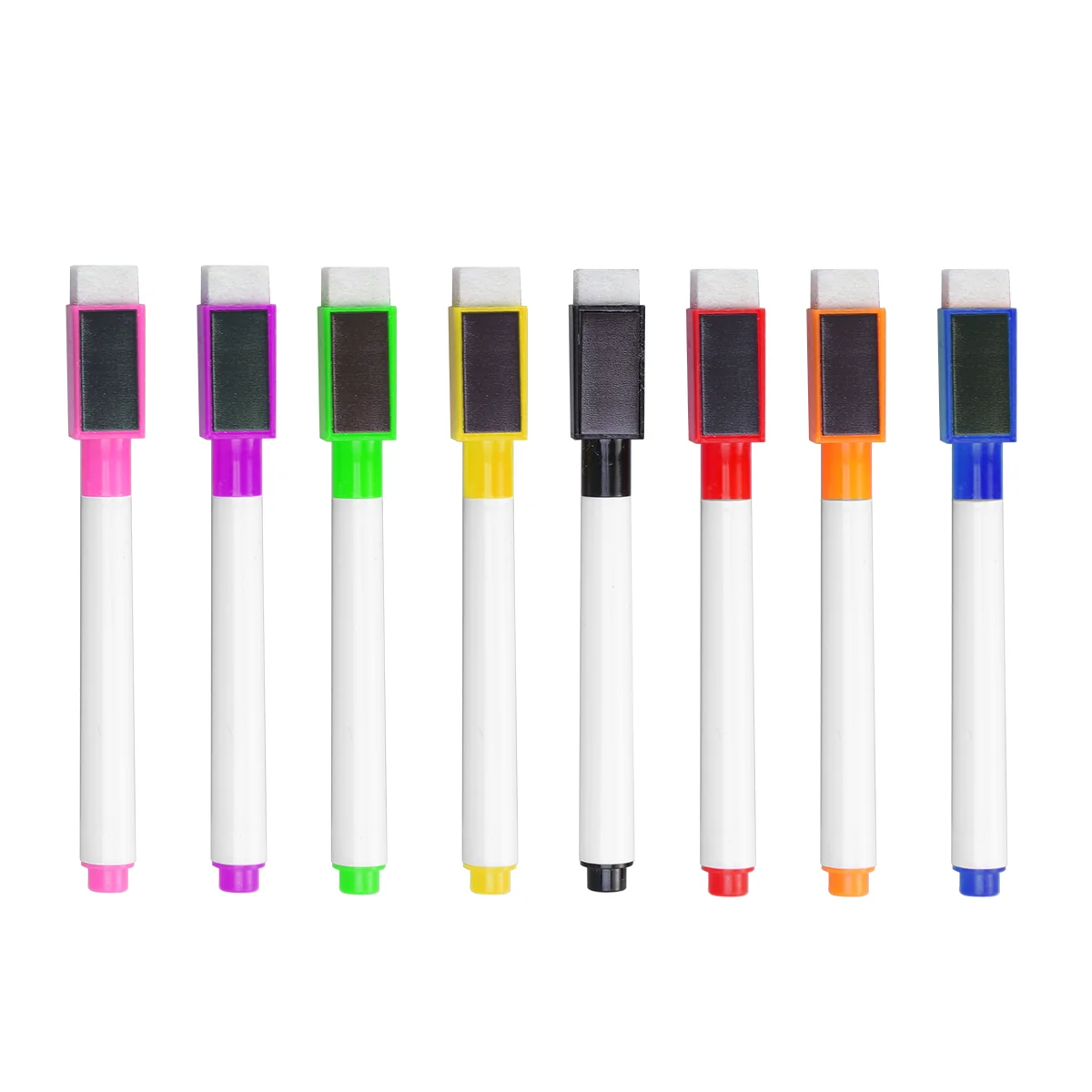 8pcs Magnetic Colorful Whiteboard Pen Black White Board Markers Built In Eraser School Supplies Children's Drawing Pen(Pink |