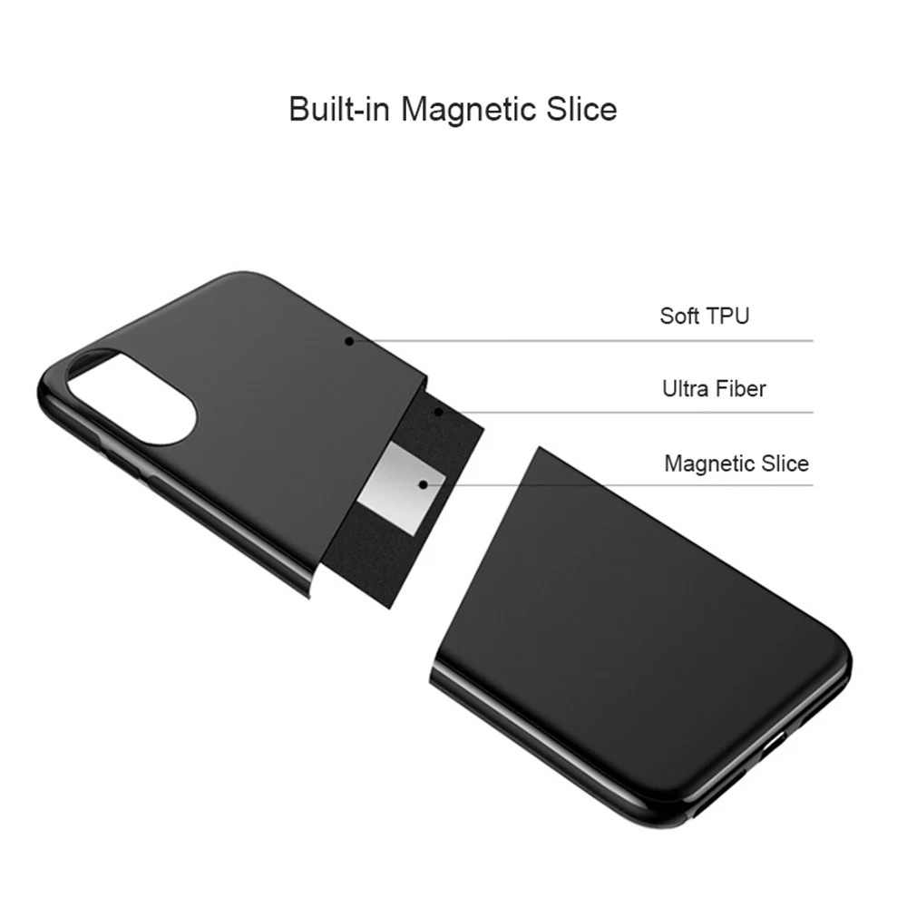 Магнитный автомобильный чехол для телефона iPhone 11 Pro XR XS Max X 8 7 Plus, тонкий мягкий термополиуретановый чехол с магнитной металлической пластиной для iPhone 6 6S Plus, чехол