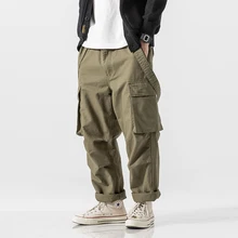 Мужские джоггеры спортивные брюки многокарманные комбинезоны прямого силуэта комбинезоны брюки мужские уличные хип хоп Свободные повседневные шаровары