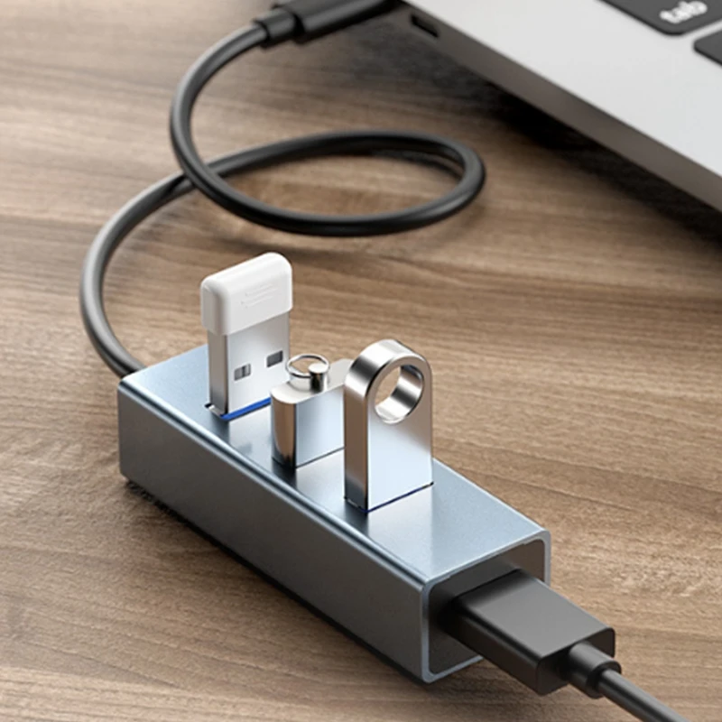 Алюминиевый Высокоскоростной USB разветвитель 4 в 1 с несколькими портами 3