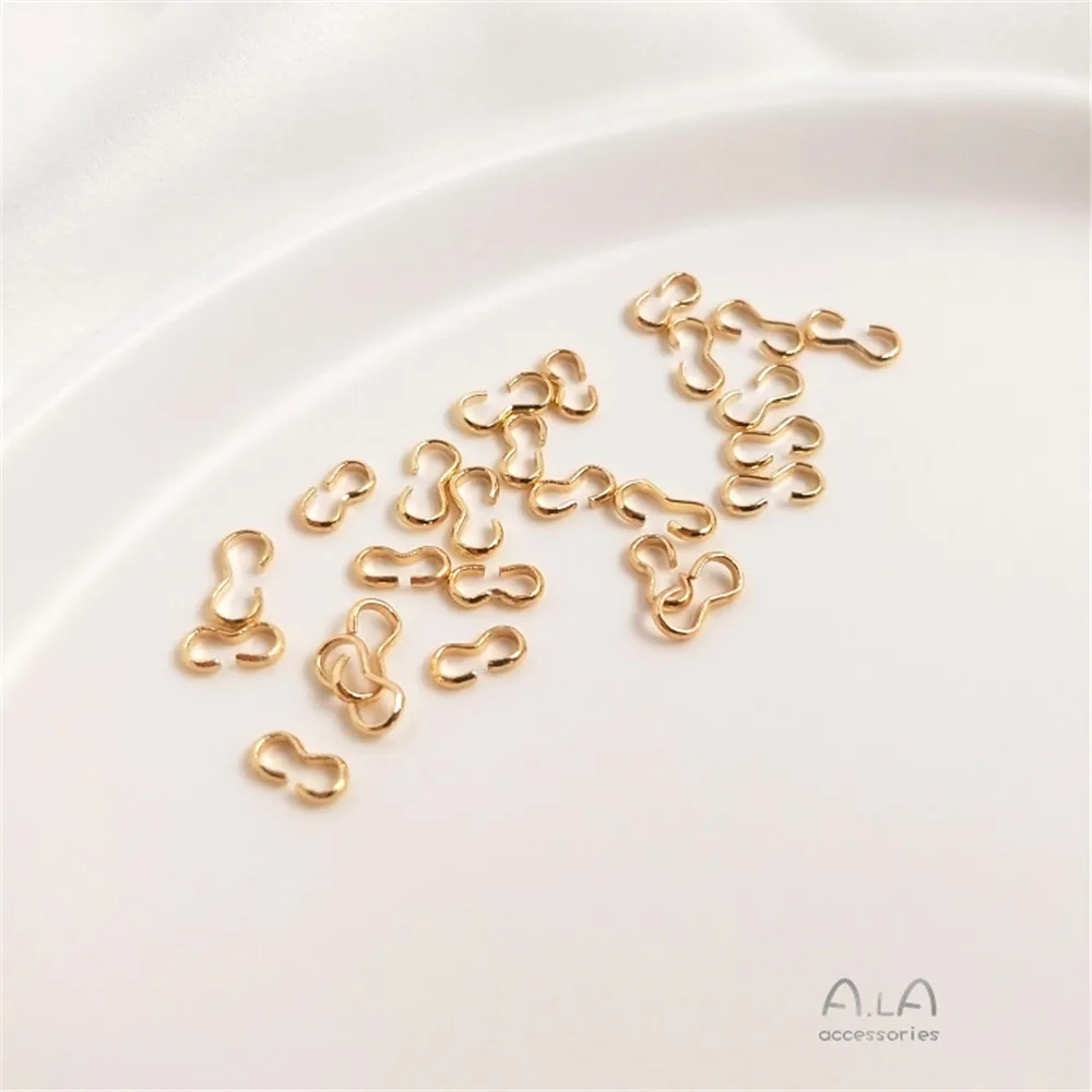 14K 도금 골드 오픈 8 버튼 3 버튼, DIY 수제 쥬얼리 귀걸이 팔찌 목걸이 연결 액세서리