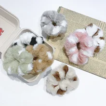 

Cute Dots Slap Ring Wrist Plush Bracelet Hair Ring Sweet Autumn and Winter Children Girls Faux Fur Hair Ring Hair Accessories