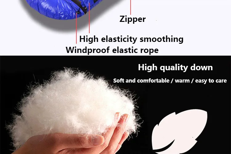 BECKLES Outdoor hiking camping breathable duvet sleeping bag adult 95% goose down light warm travel sleeping bag can be stitched