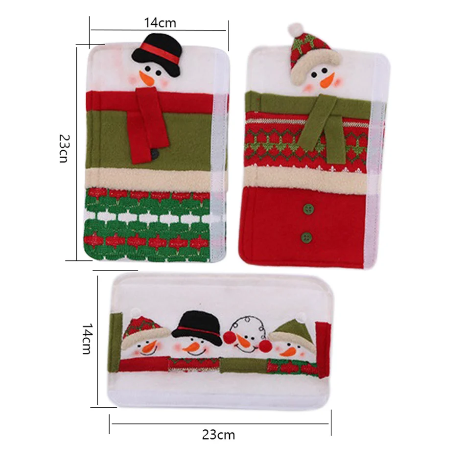 VOGVIGO 3 Pcs Microwave Dishwashers Refrigerator Door Handle Covers Handle Protector for Christmas House Decorate Tools